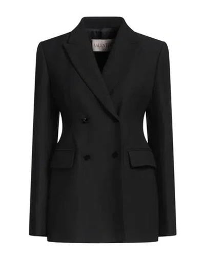 Valentino Garavani Woman Blazer Black Size 10 Virgin Wool, Silk