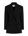 Valentino All-over Monogram Virgin Wool And Silk Double Breasted Blaze In Black