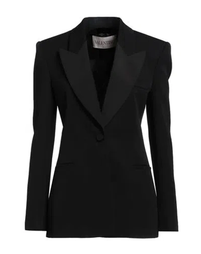 Valentino Garavani Woman Blazer Black Size 8 Virgin Wool, Silk, Viscose