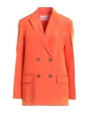 Valentino Garavani Woman Blazer Orange Size 4 Silk