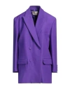 Valentino Garavani Woman Blazer Purple Size 6 Virgin Wool, Silk In Purple