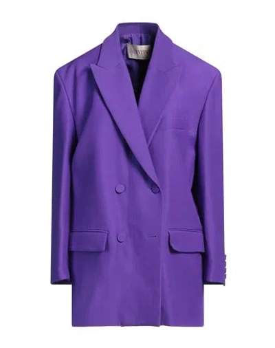 Valentino Garavani Woman Blazer Purple Size 6 Virgin Wool, Silk