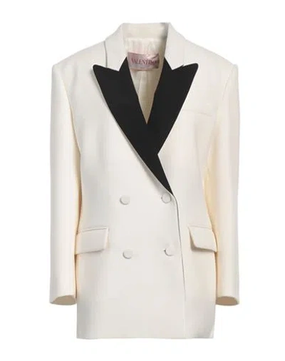 Valentino Garavani Woman Blazer White Size 6 Virgin Wool, Polyamide, Wool, Viscose