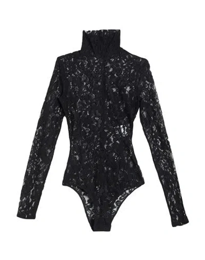 Valentino Garavani Woman Bodysuit Black Size S Polyamide, Viscose, Elastane