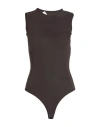 Valentino Garavani Woman Bodysuit Dark Brown Size Xs Polyamide, Elastane In Brown