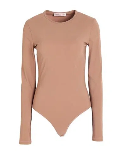 Valentino Garavani Woman Bodysuit Light Brown Size M Polyamide, Elastane