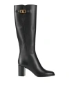 Valentino Garavani Woman Boot Black Size 8 Leather In Black