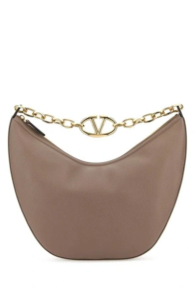 Valentino Garavani Women Antiqued Pink Leather Medium Hobo Vlogo Moon Shoulder Bag In Multicolor