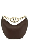 Valentino Brown Leather Mini Hobo Vlogo Moon Handbag In Multicolor