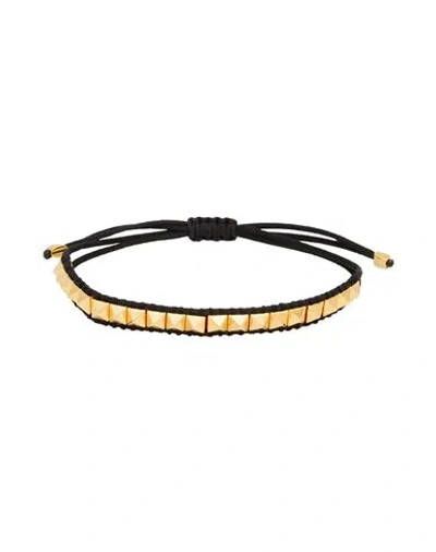 Valentino Garavani Woman Bracelet Black Size - Textile Fibers, Metal