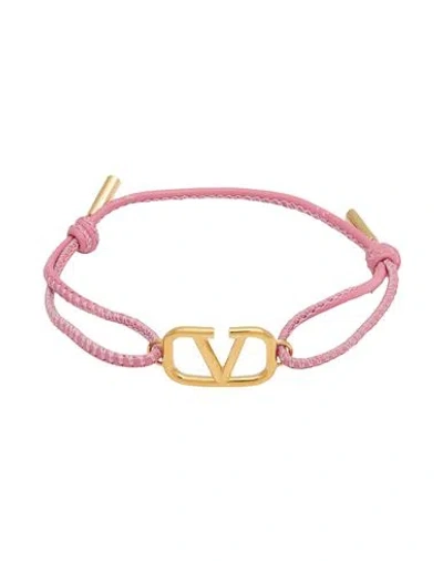Valentino Garavani Woman Bracelet Pink Size - Leather