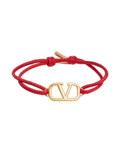 Valentino Garavani Woman Bracelet Red Size - Leather