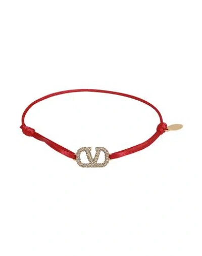 Valentino Garavani Woman Bracelet Red Size - Textile Fibers, Metal