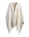 Valentino Garavani Woman Cape Ivory Size Onesize Wool, Cashmere, Viscose, Metallic Fiber In White