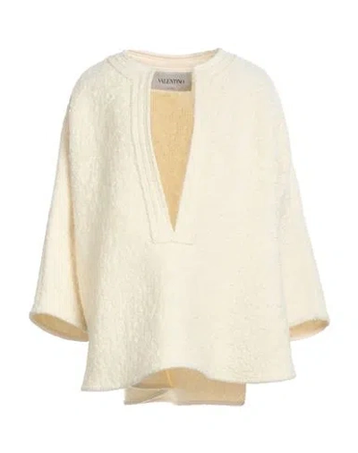 Valentino Garavani Woman Cape Ivory Size S Virgin Wool, Mohair Wool, Polyamide In White