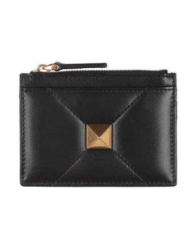 Valentino Garavani Woman Cardholder Black Size - Leather