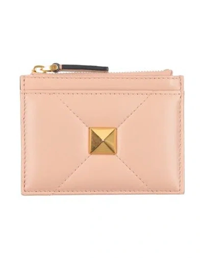Valentino Garavani Woman Cardholder Blush Size - Leather In Pink