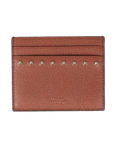 Valentino Garavani Woman Cardholder Brown Size - Leather
