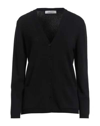 Valentino Woman Cardigan Black Size Xl Virgin Wool