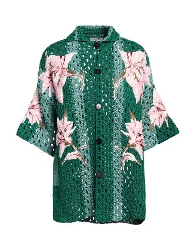 Valentino Garavani Woman Cardigan Green Size L Cotton, Viscose
