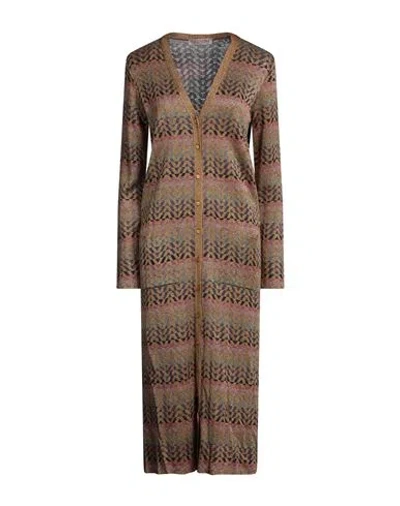 Valentino Garavani Woman Cardigan Mustard Size S Viscose, Metallic Fiber In Yellow
