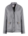 Valentino Garavani Woman Coat Grey Size 6 Virgin Wool, Cashmere In Gray