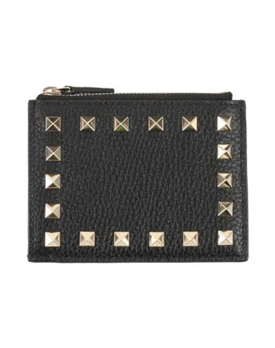 Valentino Garavani Woman Coin Purse Black Size - Leather