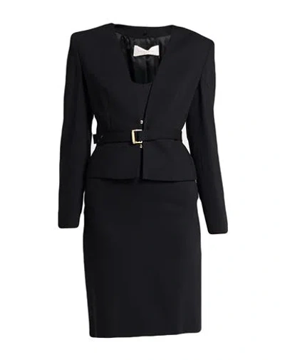 Valentino Garavani Woman Co-ord Black Size 8 Wool, Elastane