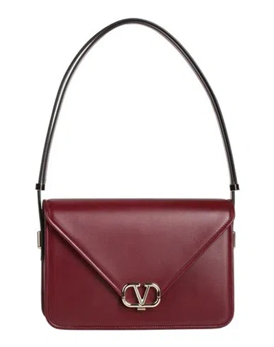 Valentino Garavani Woman Cross-body Bag Burgundy Size - Leather