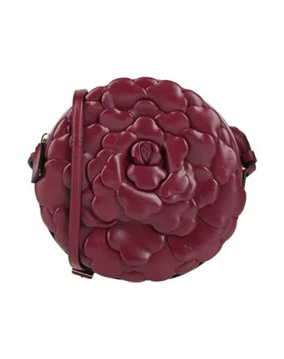 Valentino Garavani Woman Cross-body Bag Burgundy Size - Soft Leather In Red