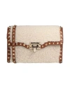 Valentino Garavani Woman Cross-body Bag Ivory Size - Shearling In White