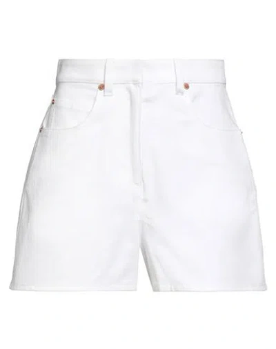 Valentino Garavani Woman Denim Shorts White Size 26 Cotton