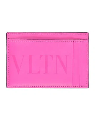 Valentino Garavani Woman Document Holder Fuchsia Size - Leather In Pink