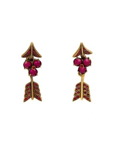 Valentino Garavani Woman Earrings Bronze Size - Metal In Yellow