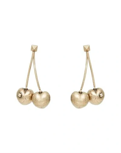 Valentino Garavani Woman Earrings Bronze Size - Metal In Yellow