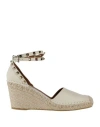 Valentino Garavani Woman Espadrilles Beige Size 5 Soft Leather