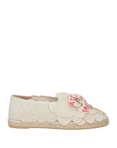 Valentino Garavani Woman Espadrilles Beige Size 8 Textile Fibers