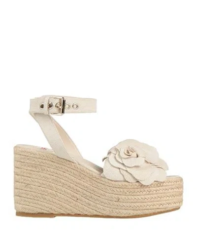 Valentino Garavani Woman Espadrilles Beige Size 11 Textile Fibers