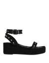 Valentino Rockstud Torchon 60 Leather And Silk Rope Platform Espadrilles In Black
