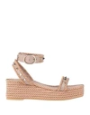 Valentino Garavani Woman Espadrilles Blush Size 5 Leather, Textile Fibers In Pink