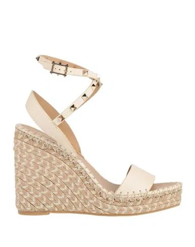 Valentino Garavani Woman Espadrilles Ivory Size 11 Leather In White