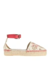 Valentino Garavani Woman Espadrilles Ivory Size 11 Textile Fibers
