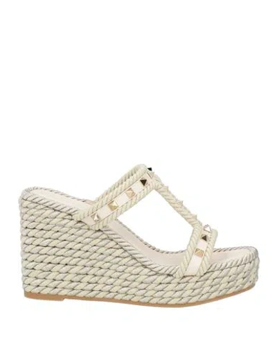 Valentino Garavani Woman Espadrilles Ivory Size 6 Leather In White