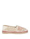Valentino Garavani Woman Espadrilles Ivory Size 6 Textile Fibers In White