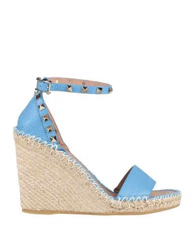 Valentino Garavani Woman Espadrilles Light Blue Size 7 Leather
