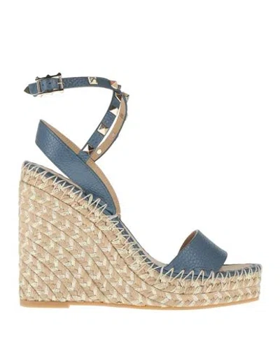 Valentino Garavani Woman Espadrilles Navy Size 7 Leather