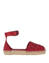 Valentino Garavani Woman Espadrilles Red Size 9 Textile Fibers In Red