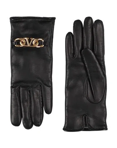 Valentino Garavani Woman Gloves Black Size 8 Lambskin