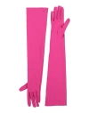 Valentino Garavani Woman Gloves Fuchsia Size 8 Viscose, Polyamide, Elastane In Pink