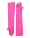 Valentino Garavani Woman Gloves Fuchsia Size 8 Viscose, Polyamide, Elastane, Polyester In Pink